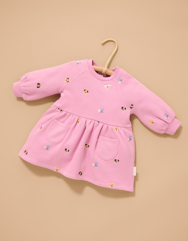 Purebaby - Puppy Embroidered Dress-Kids-Babies