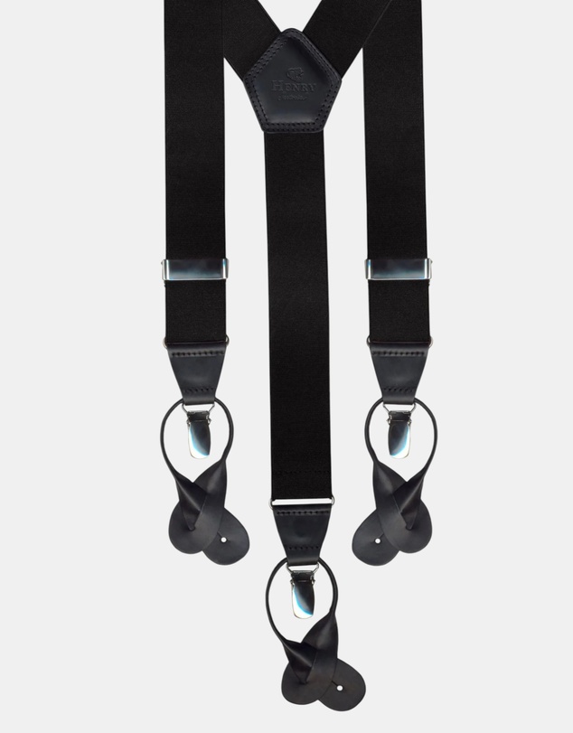 Henry Bucks - HENERY SARTORIAL x LEYVA Braces with Loops & Clips BLACK