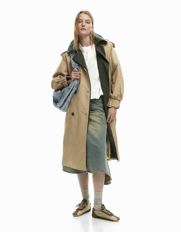 Desigual - Detachable two-tone trench coat