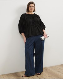 Atmos&Here Curvy - Cressida Cotton Smock Top