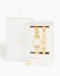 Lovisa - Gold Chain Bracelet & Watch Set