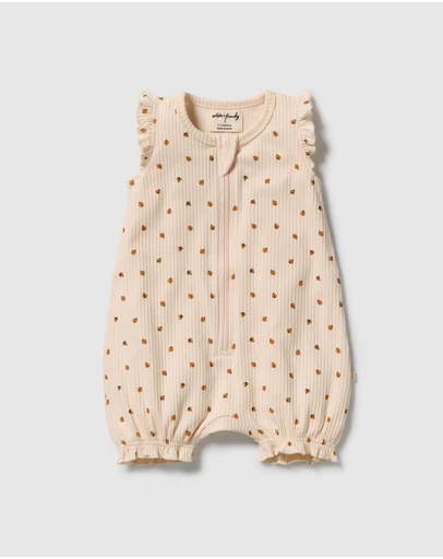Wilson & Frenchy - Little Lady Bugs Organic Ruffle Zipsuit - Babies