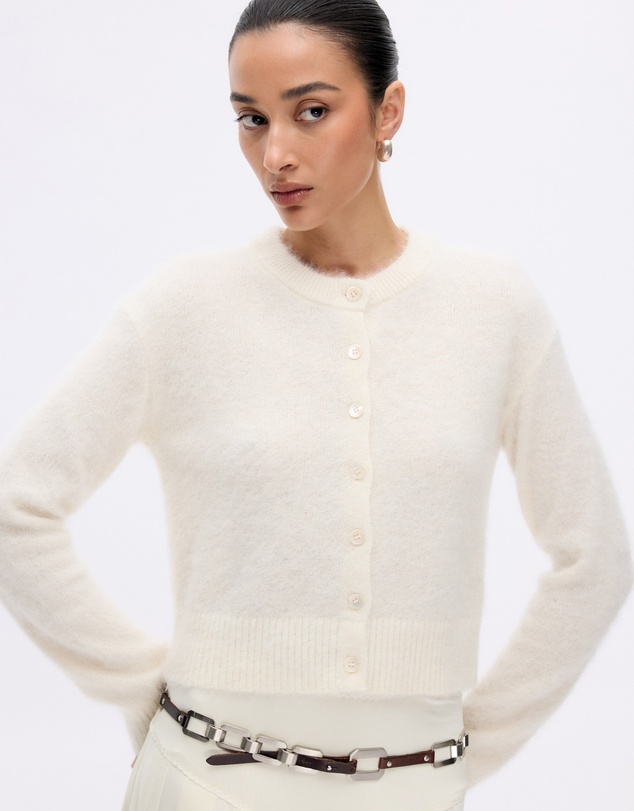 Revibe - Repaired Minima Esenciales Halen Alpaca Wool Blend Cardigan - AU 8