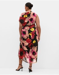 City Chic - Vivid Mesh Haze Print Maxi Dress