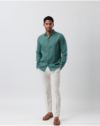 Brooksfield - Linen Casual Long Sleeve