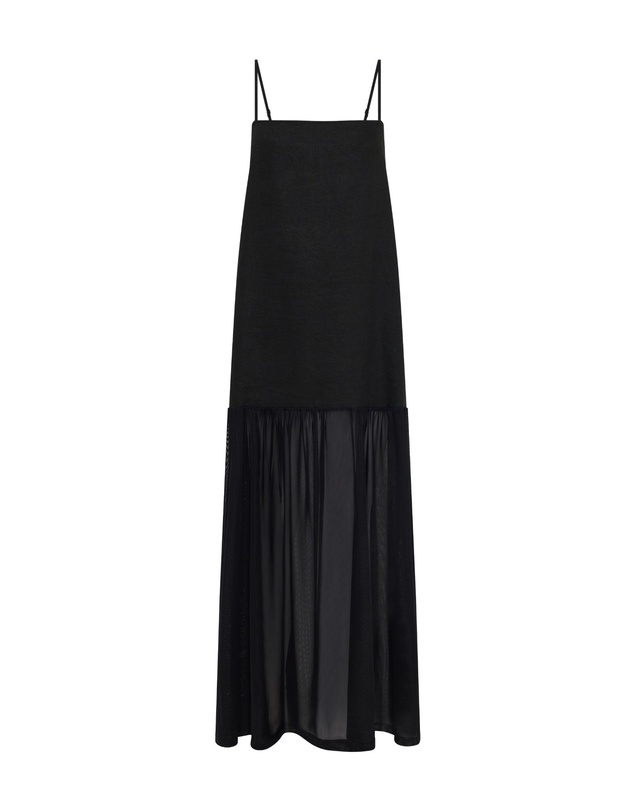 Oxford - Kristel Linen And Mesh Dress