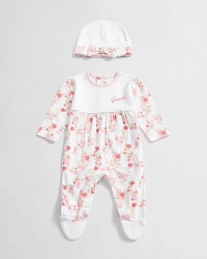Gant - Floral Sleepsuit and Hat Set