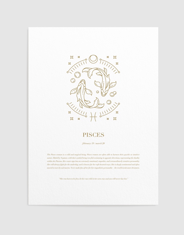 Olive et Oriel - Pisces Celestial Zodiac I Art Print