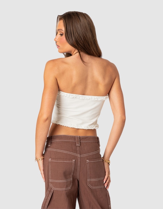 EDIKTED - Ruffled Hem Tube Top