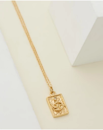 Carly Paiker - Cancer Star Sign Zodiac Tag Necklace