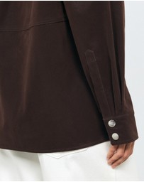 AERE - Suede-Look Panel Shirt