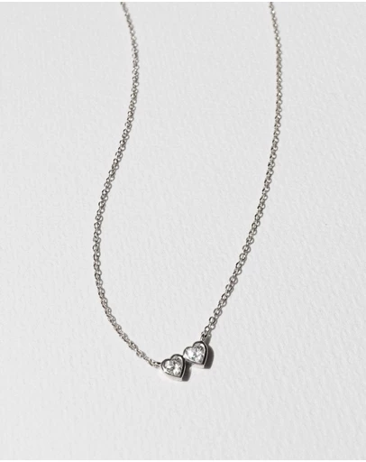 SAINT VALENTINE - Two Of A Kind Heart Necklace - Silver