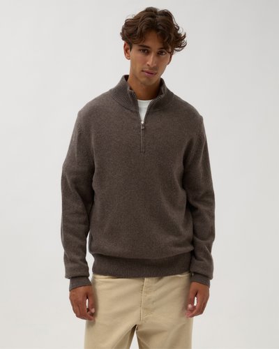 Merino Wool Quarter Zip Sweater