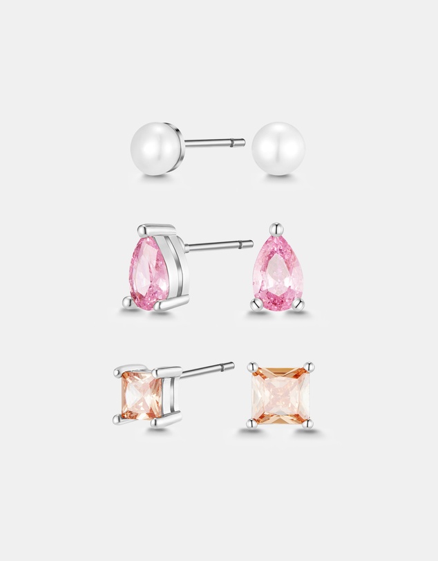 Mestige Kids - Pearl and Pastel Set - Silver Plated
