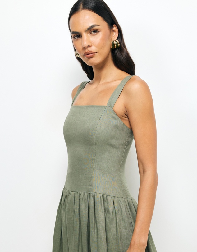 AERE - Tiara Linen Midi Dress