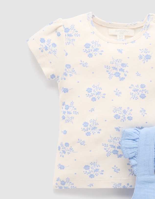 Purebaby - Embroidered Overall Set- Kids-Babies