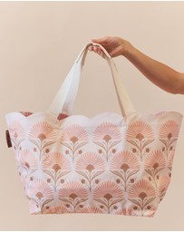 Sky Gazer - Scalloped Edge Beach Bag- Rosebud Cream