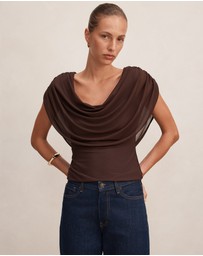 Forever New - Olivia Draped Mesh Cape Top