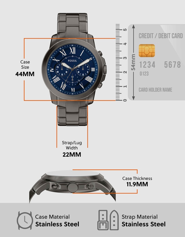 Fossil - Grant Gunmetal Chronograph Watch
