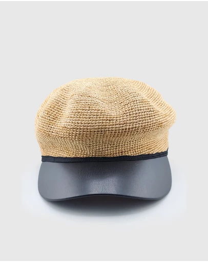 Miz Casa and Co - Elisse Foldable Raffia Weave Bakerboy Hat