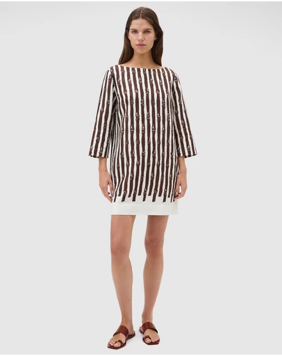 Oroton - Bamboo Print Shift Dress