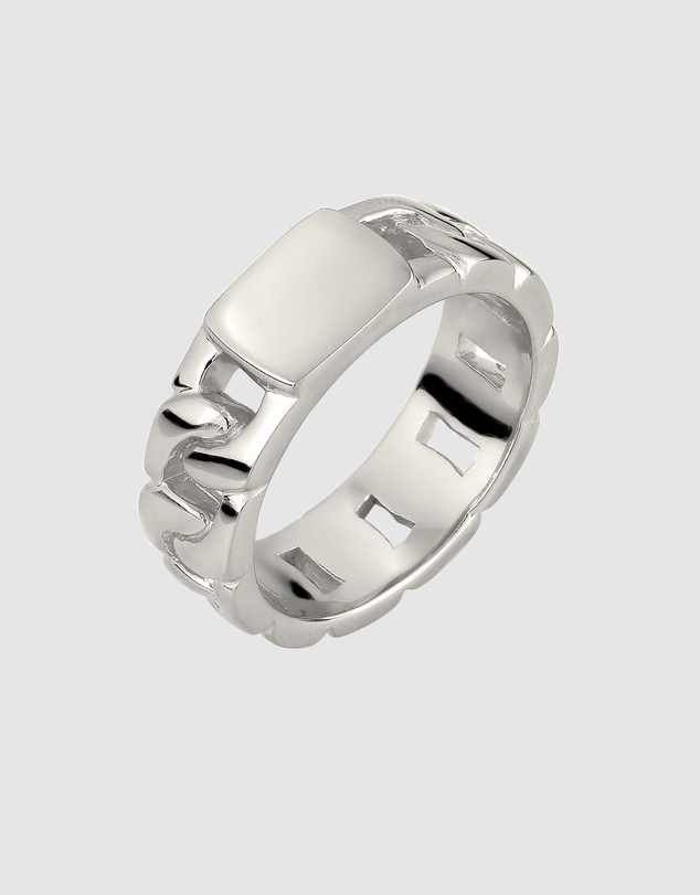 Kuzzoi - ICONIC EXCLUSIVE - Chunky Chain Band Ring in 925 Sterling Silver