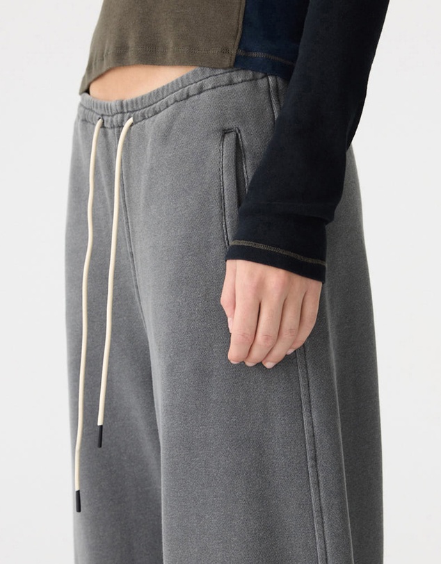 Bassike - Fleece Barrel Leg Trackpants