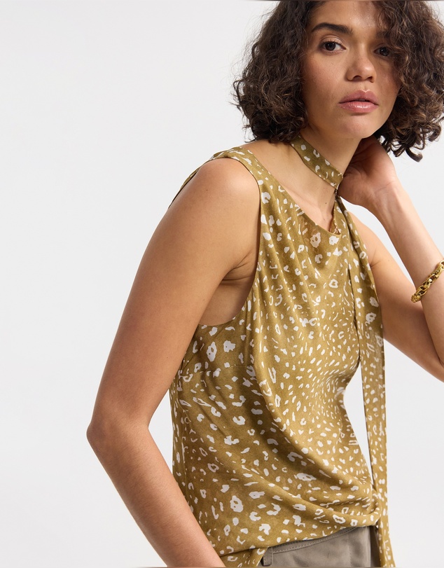 Oxford - Katrine Bambi Print Scarf Top