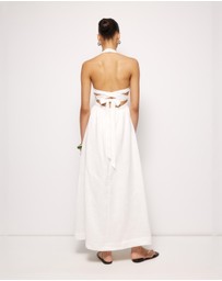 AERE - Tali Linen Cross Back Midi Dress