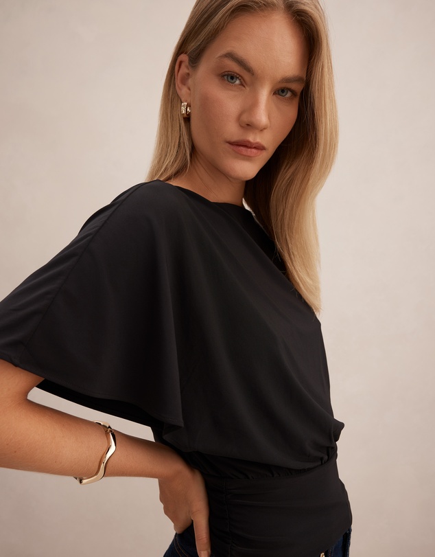 Forever New - Piper Cinched Flutter Sleeves Top