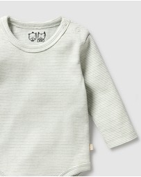Wilson & Frenchy - Organic Stripe Rib Long Sleeve Bodysuit - Babies