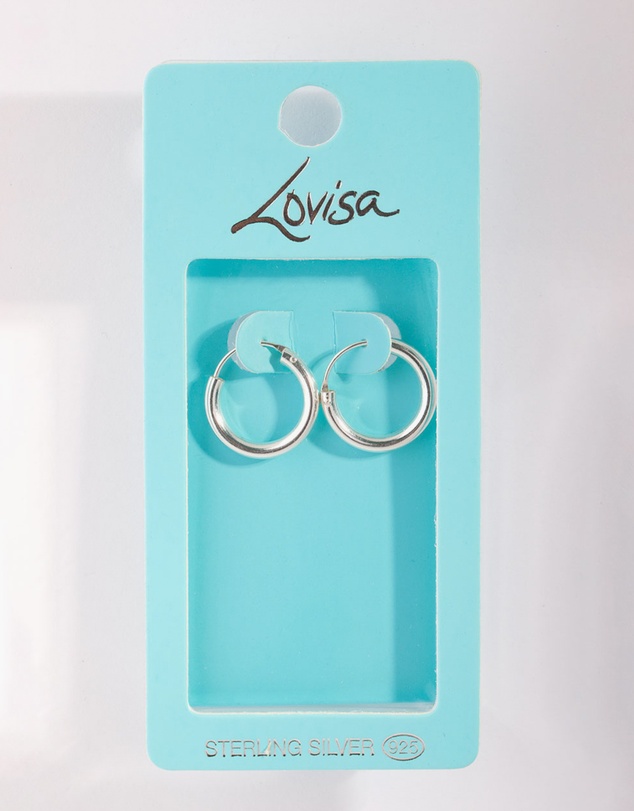 Lovisa - Sterling Silver 18mm Chubby Hoop Earrings