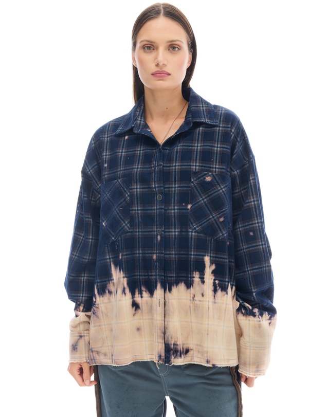THE TALES - Bleached Check Cord Shirt