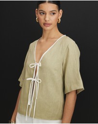 AERE - Sloane Tie Front Shirt