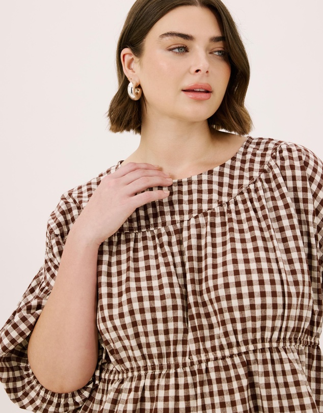 Atmos&Here Curvy - Cressida Cotton Smock Top