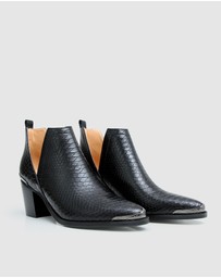 Belle & Bloom - Austin Croc Embossed Ankle Boot