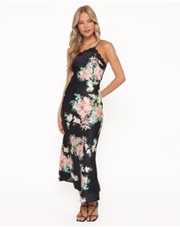 Petal & Pup - Anika Maxi Dress - Black Floral