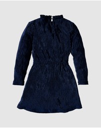 Quapi - Kaisa Long Sleeve Rib Velour Dress - Kids-Teens