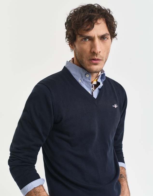 Gant - Classic Cotton V-Neck Sweater