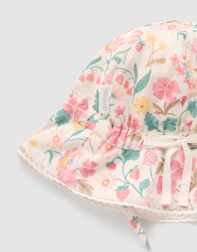 Purebaby - Linen Blend Sunhat- Kids-Babies