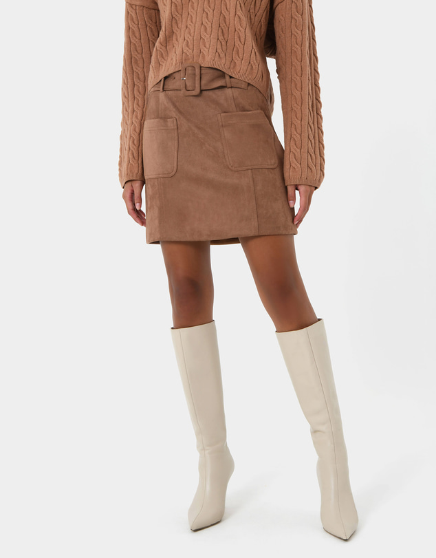 Forcast - Julie Faux Suede Mini Skirt