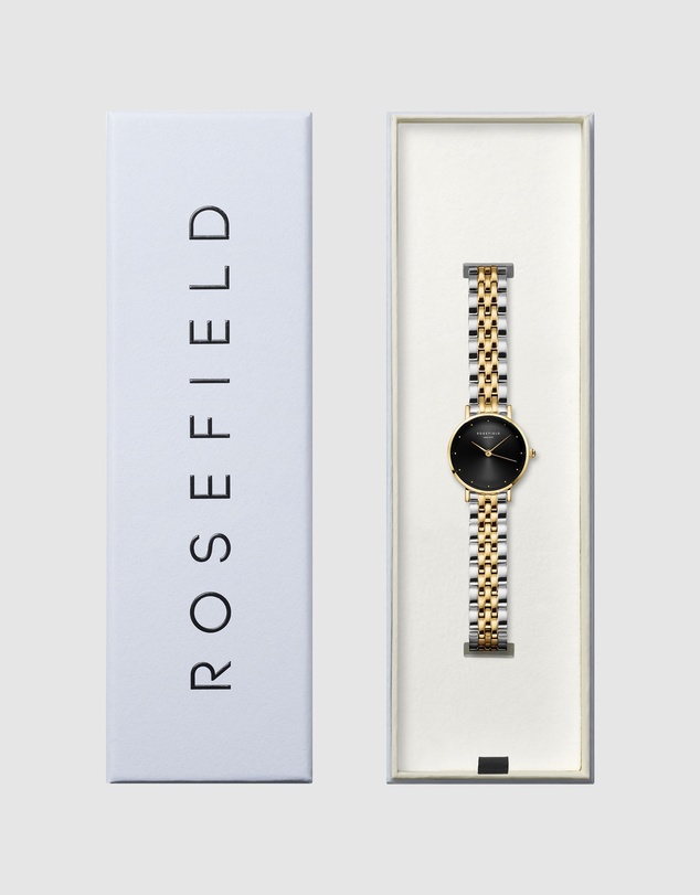 Rosefield - Small Edit Black Gold Silver Duotone Bracelet Watch