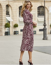 Sosandar - Burgundy Paisley Print Twist Front Dress
