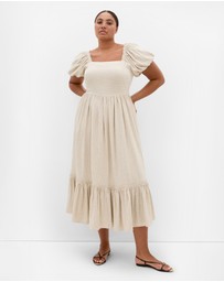 City Chic - Plus size Simone Midi Dress - stone