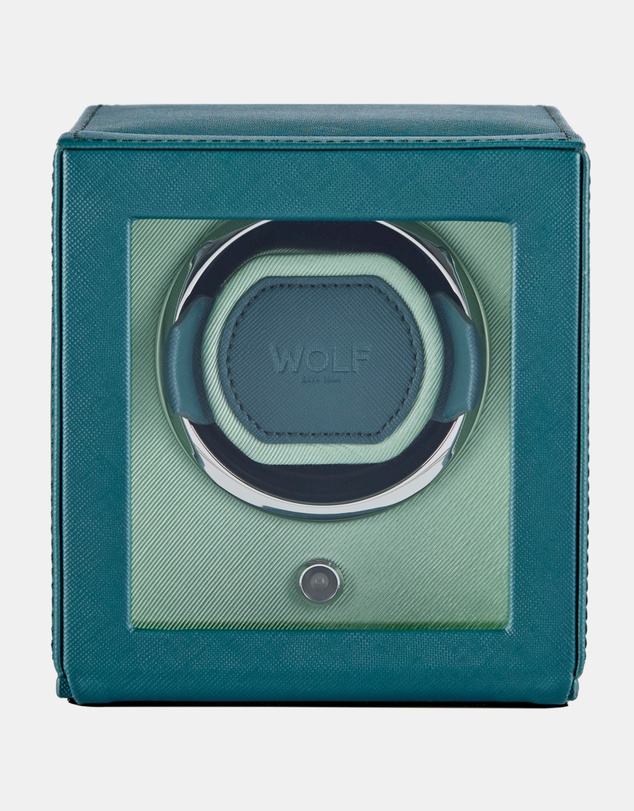 Wolf - WOLF Cub Seltzer Single Watch Winder with Cover Teal/Mint