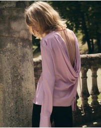 M.N.G - Satin Blouse With Draped Back