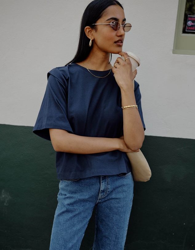 Ceres Life - Rainey Pleat Sleeve Tee