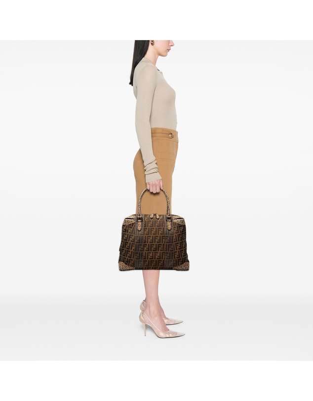 Pre-Loved by Azura Reborn - Pre-Loved Large Zucca Canvas Mixed Media Tote
