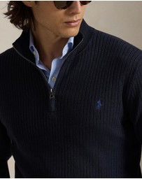 Polo Ralph Lauren - Rib-Knit Cotton Quarter-Zip Sweater - ICONIC EXCLUSIVE