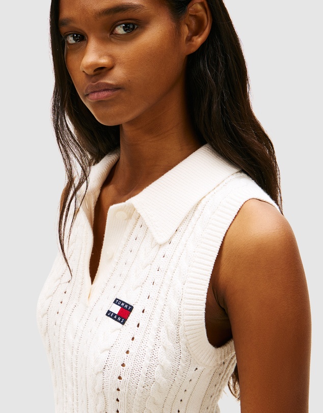 Tommy Jeans - Garmentdye Cable Polo Sweater